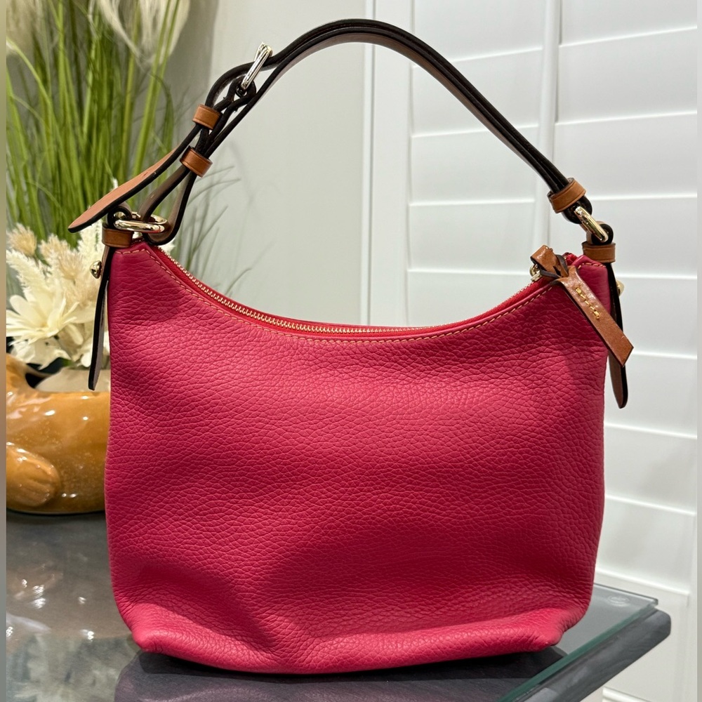 Dooney & Bourke Pink Leather Hobo Bag - Picture 2 of 9